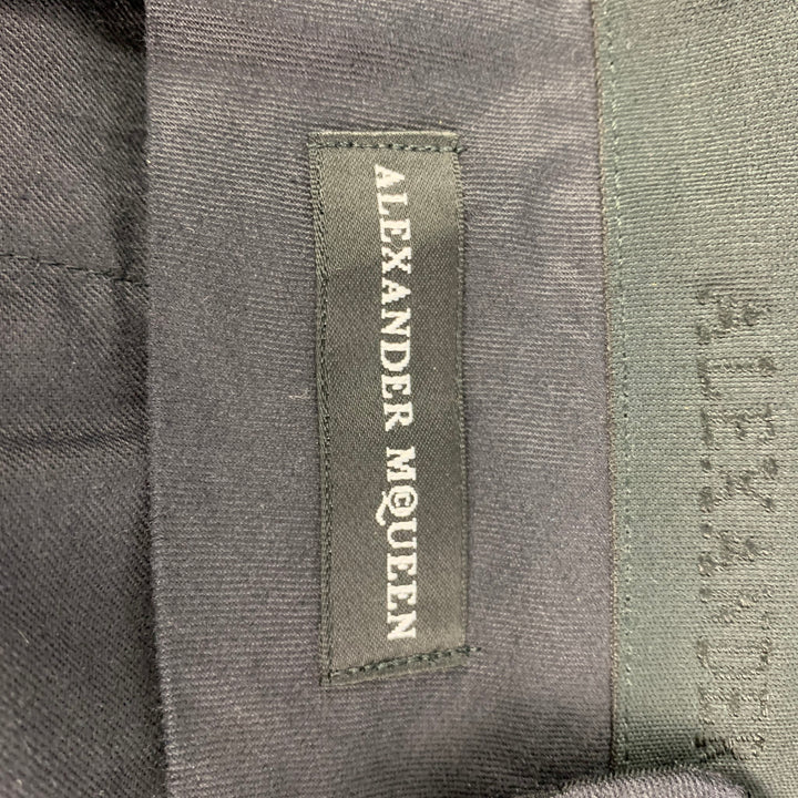 ALEXANDER MCQUEEN Taille 30 Pantalon habillé en coton rouge noir Zip Fly
