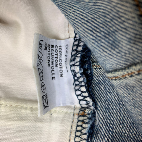 DIOR HOMME Size 32 Indigo Distressed Denim Button Fly Jeans