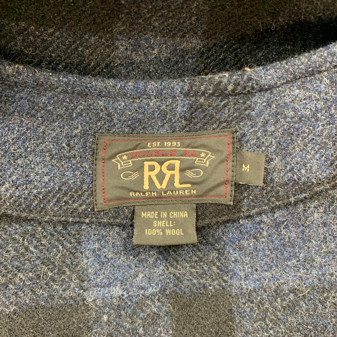 RRL by RALPH LAUREN Size M Navy Plaid Wool Buttoned Vest