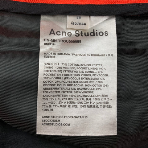 ACNE STUDIOS Size 32 Orange Twill Cotton / Polyester Raw edge Casual Pants