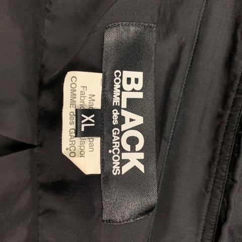 COMME des GARCONS BLACK Size XL Black Mixed Fabrics Cotton Cupro Long Sleeve Shirt