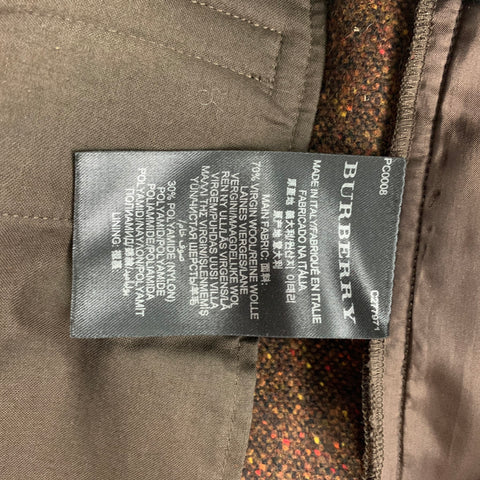 BURBERRY PRORSUM Size 44 Brown & Orange Heather Wool Blend Notch Lapel Suit