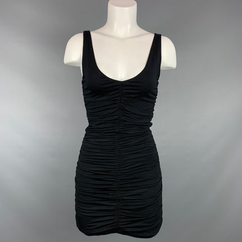 VELVET Taille S Noir Jersey Rayonne Ruché Mini Robe