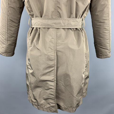 BEAMS Chest Size S Olive Polyester Buttoned Belted Long Coat