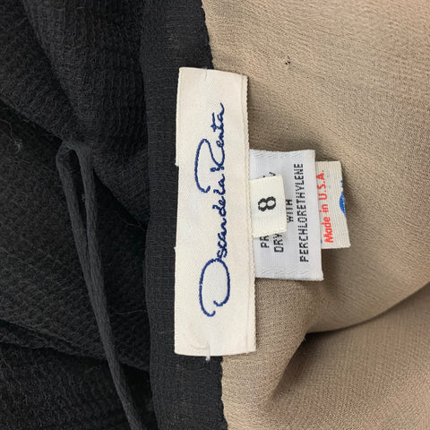 OSCAR DE LA RENTA Size 8 Black Ruffled Long Skirt