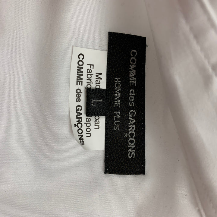 COMME des GARCONS HOMME PLUS Size L White Metal Applique Cotton Long Sleeve Shirt