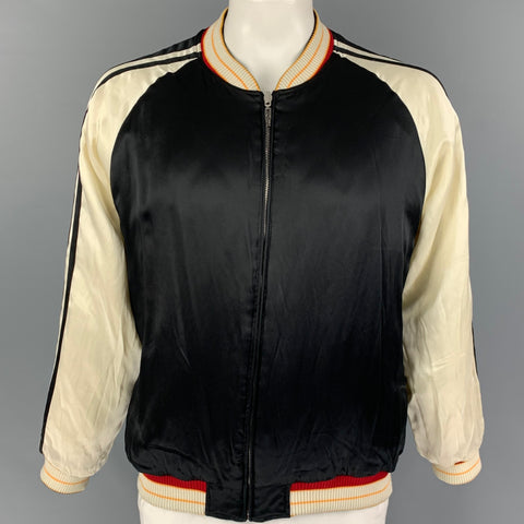 MCQ by ALEXANDER MCQUEEN Size 34 Black Beige Quilted Reversible Bomber Jacket