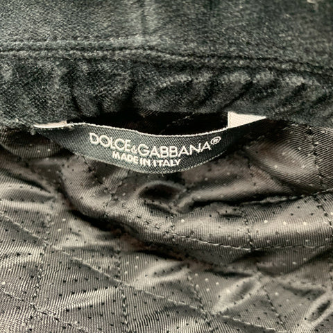 DOLCE & GABBANA S/S 15 Size 44 Emerald & Black Applique Silk Cropped Bull Fighter Jacket