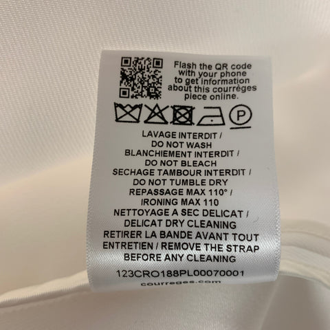 COURREGES Size 4 White Polyester Blend Short Sleeve Mini Dress