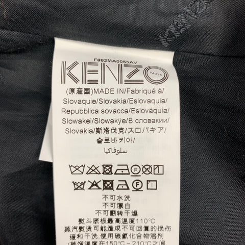 KENZO Taille 4 Manteau croisé en laine mélangée jaune à revers cranté