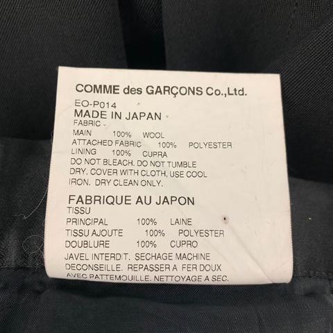 GANRYU Size M Black Wool Drop-Crotch Dress Pants