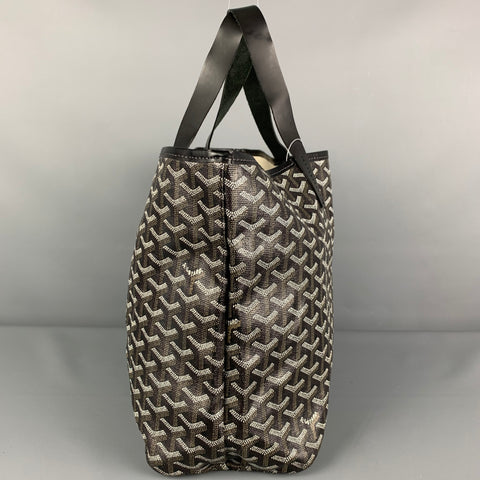 GOYARD Black Gray Logo Coated Canvas Top Handles Bag