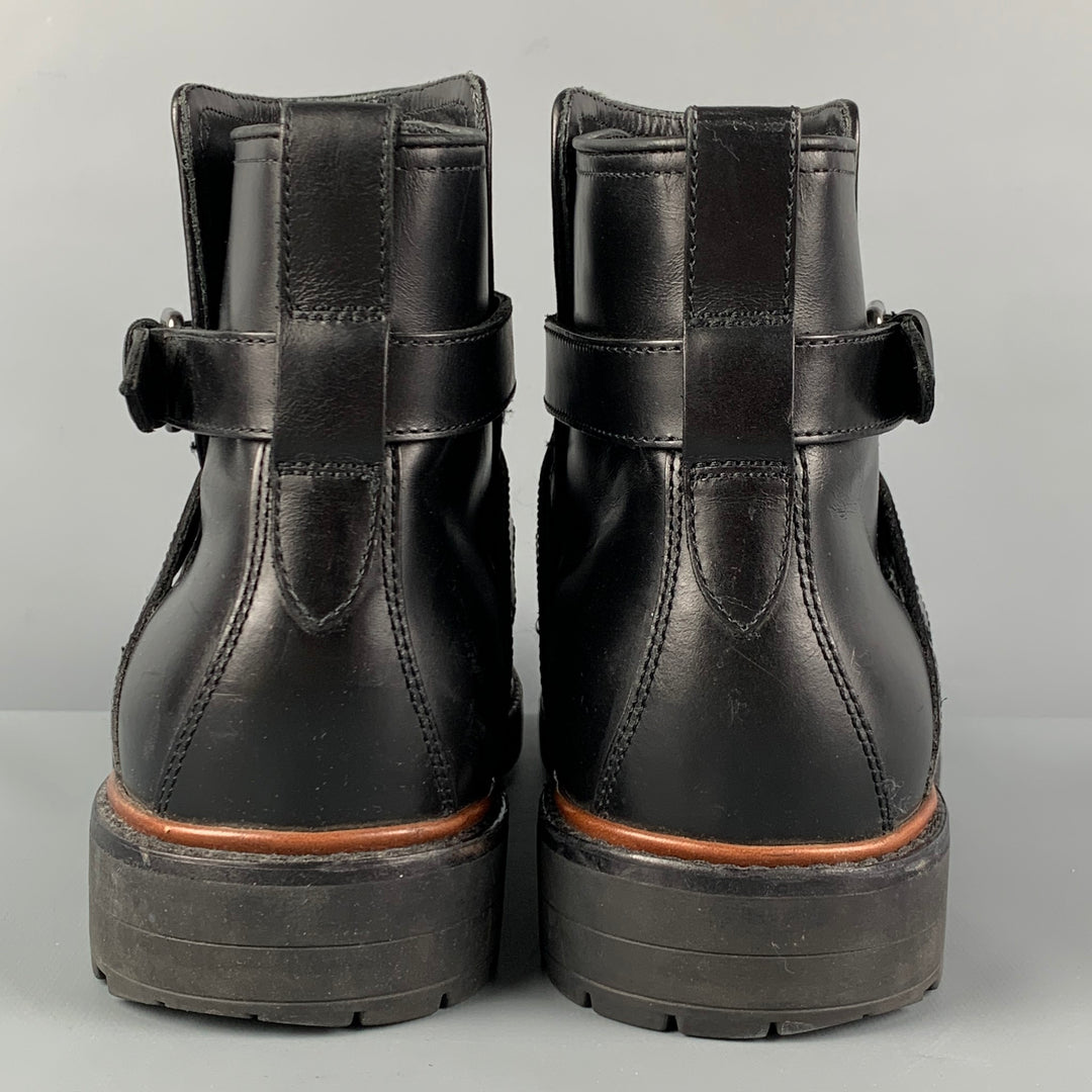COACH Talla 11 Botines con cinturón de cuero negro