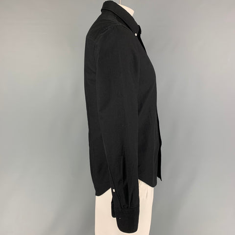 BAND OF OUTSIDERS Size L Black Cotton Button Down Long Sleeve Shirt