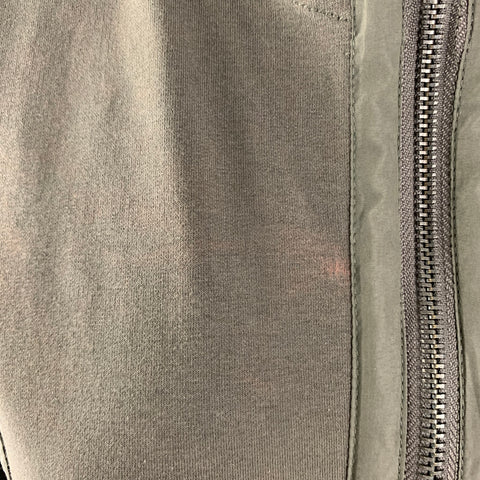 PRADA Size L Olive Mixed Fabrics Hoodie Casual Top