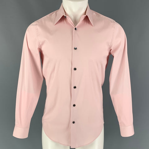 THEORY Size XS Blush Cotton Blend Button Down Long Sleeve Shirt