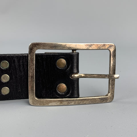 SIXFEET Size 32 Black Studded Leather Belt