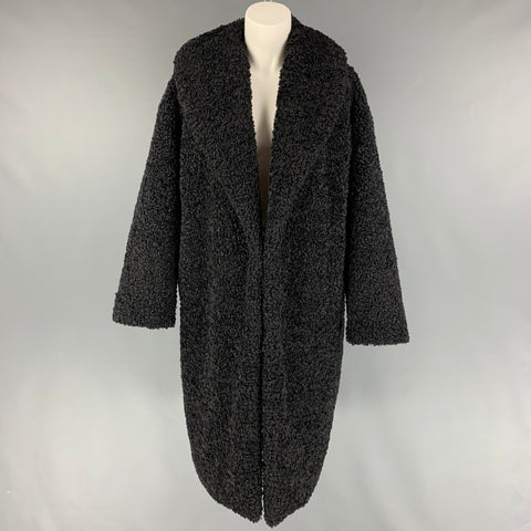 ALICE + OLIVIA Taille M Manteau à col châle en polyester texturé noir