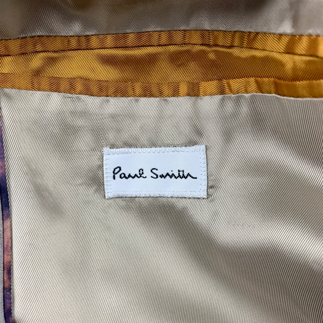 PAUL SMITH Size M Grey Textured Silk Shawl Collar Sport Coat