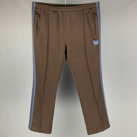 NEEDLES Talla XL Marrón Azul Pantalón deportivo de poliéster