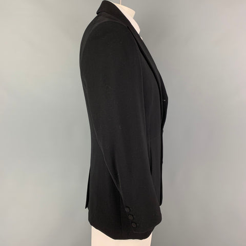 JEAN PAUL GAULTIER Size 42 Black Peak Lapel Sport Coat