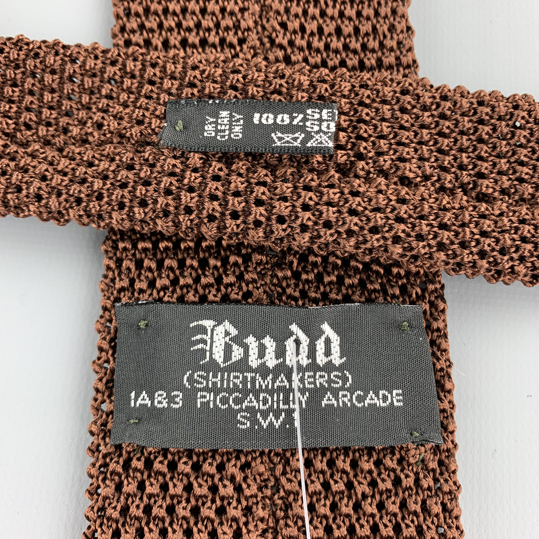 BUDD Warm Brown Silk Textured Knit Tie