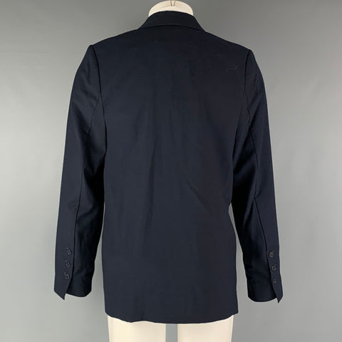 RICHARD TYLER Size 40 Navy Wool Shawl Collar Sport Coat