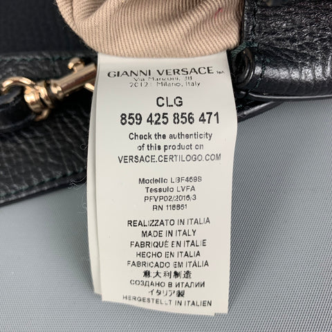 VERSACE COLLECTION Black Pebble Grain Leather Handbag & Leather Goods