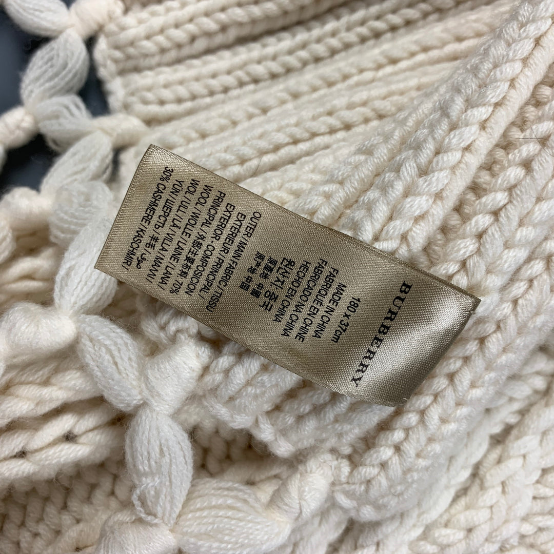 Vintage LOUIS VUITTON Cashmere Texture Knitted Scarf Cream Beige