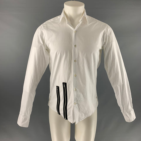 CASELY HAYFORD Size XS White Solid Cotton Button Up Long Sleeve Shirt