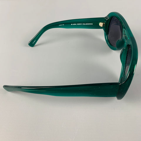 DRIES VAN NOTEN Green Grey Acetate Sunglasses