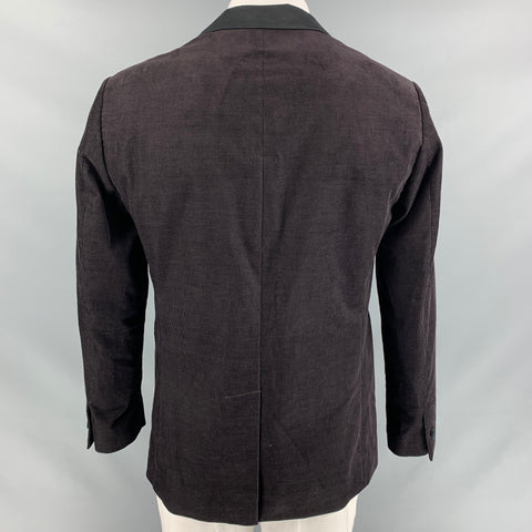 JOHN VARVATOS * U.S.A. Chest Size 42 Brown Black Corduroy Peak Lapel Sport Coat