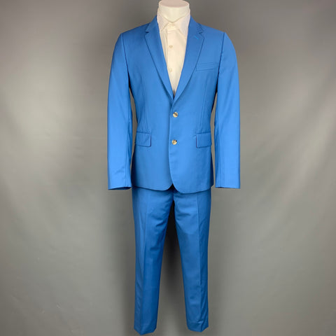 PAUL SMITH Soho Fit Size 40 Blue Wool / Mohair Notch Lapel Suit