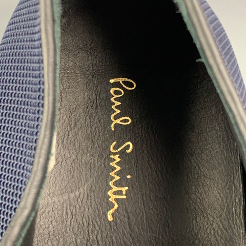 PAUL SMITH Size 9 Navy Black Textured Fabric Lace Up Shoes