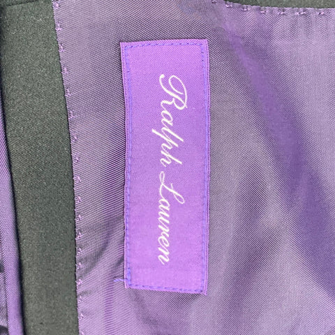 RALPH LAUREN Purple Label Regular Size 42 Black Wool Tuxedo Sport Coat