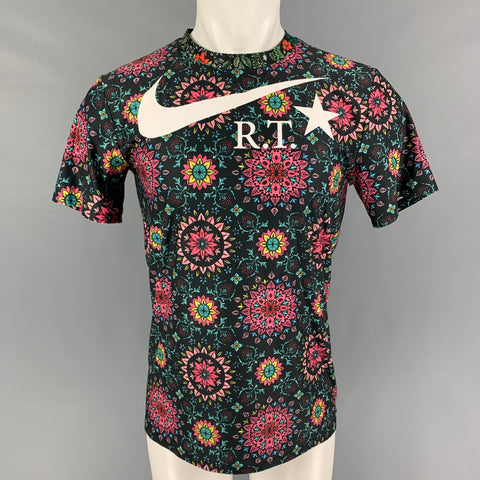 NIKE x Ricardo Tisci Camiseta con cuello redondo y poliéster floral multicolor talla S