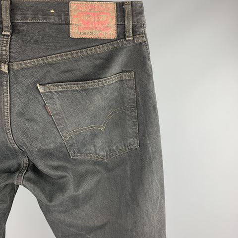 LEVI'S VINTAGE CLOTHING Size 33 Black Contrast Stitch Denim Zip Fly Jeans