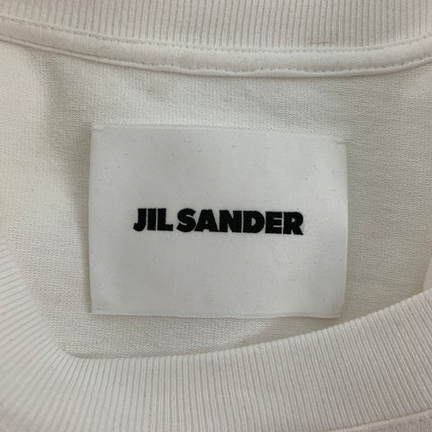 JIL SANDER Size XL White Red Color Block Cotton Short Sleeve T-shirt