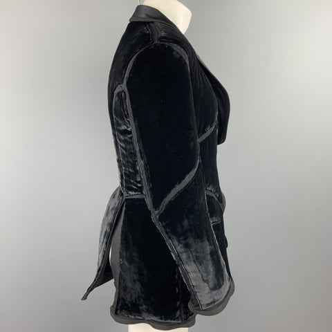 JEAN PAUL GAULTIER HOMME  Size 38 Black Solid Velvet Shawl Jacket