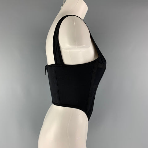DION LEE Size 2 Black Cotton Corset Casual Top