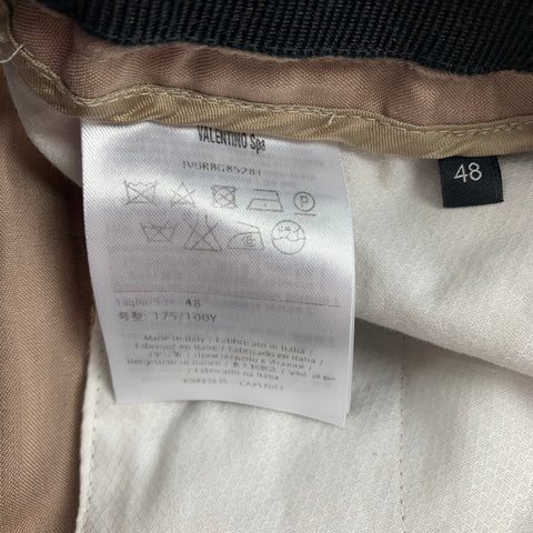 VALENTINO Size 32 Tan Silk Elastic Waistband Dress Pants