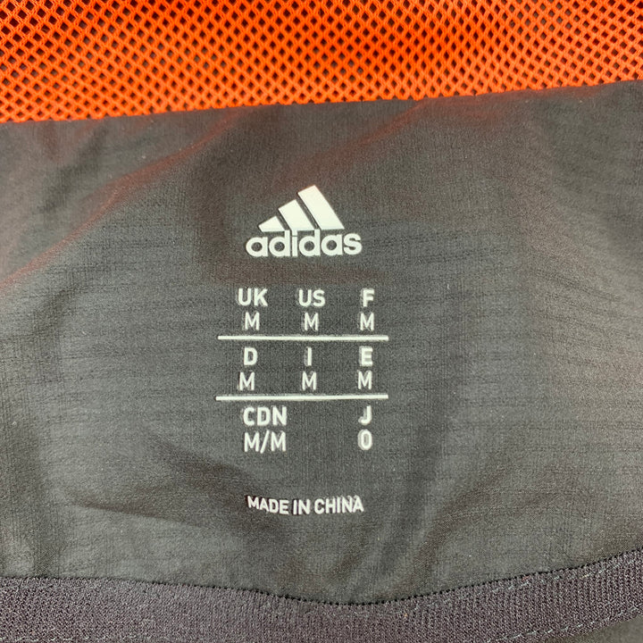 KOLOR x ADIDAS Size M Black & Silver Stripe Trim Polyester Zip Up Jacket