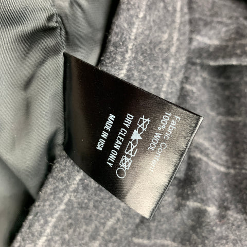 R13 Size 26 Charcoal Pinstripe Wool Triple Pleat Dress Pants