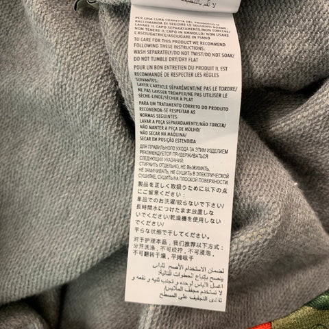GUCCI Size XXL Green Multi-Color Print Cotton Hoodie Sweatshirt