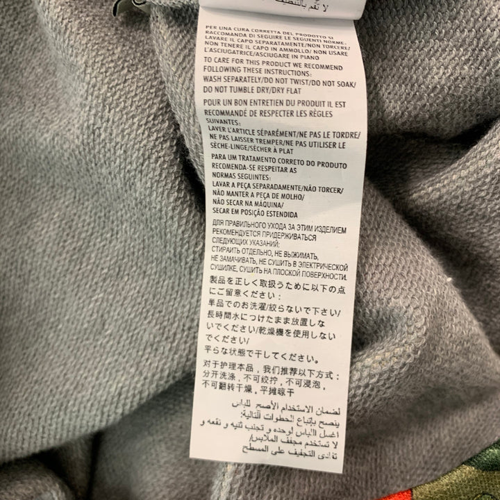 GUCCI Size XXL Green Multi-Color Print Cotton Hoodie Sweatshirt