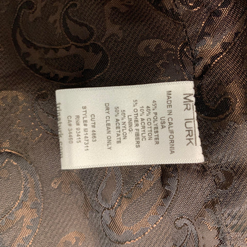 MR TURK Size 38 Black Cream Woven Polyester Blend Vest (Indoor)