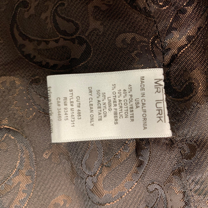 MR TURK Size 38 Black Cream Woven Polyester Blend Vest (Indoor)