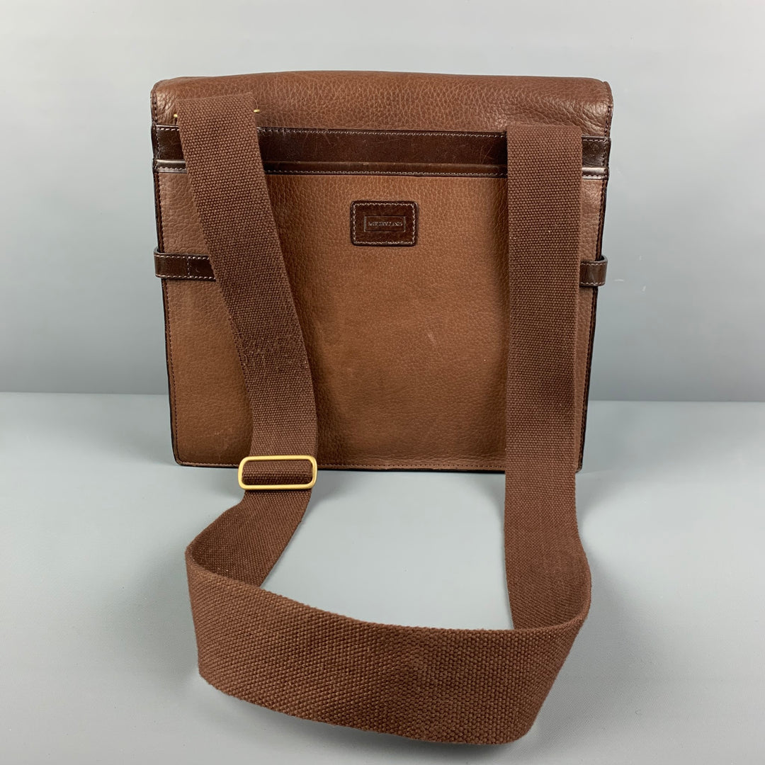 MULHOLLAND Brown Leather Accordion Messenger Bag