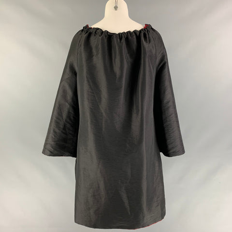 HEIDI WEISEL Abrigo reversible de poliéster negro rojo talla L