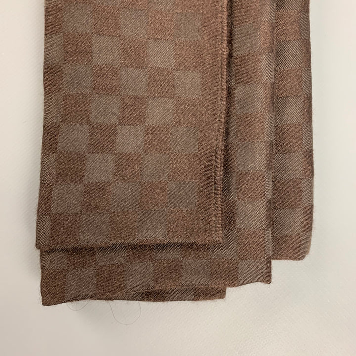 LOUIS VUITTON Brown Monogram Cashmere Silk Scarves